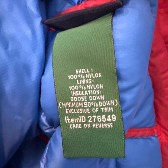 L.L. Bean Red Down Jacket XL Reg Nylon Shell & Lining - Picture 6 of 6